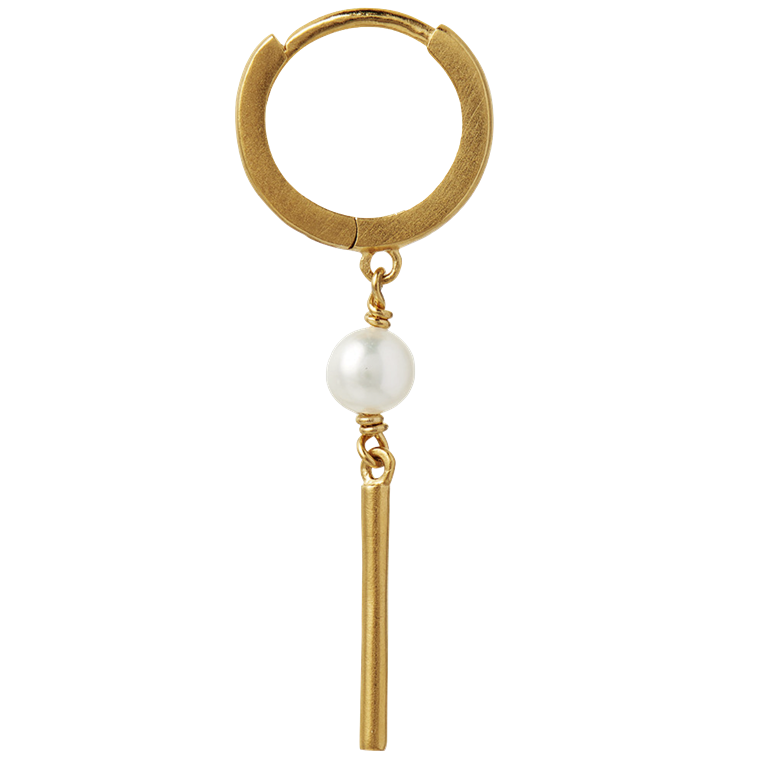 STINE A Huggie With Pin And Pearl Ørering, Guld 
